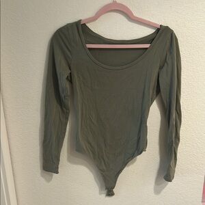 Abercrombie Olive Green Long Sleeve Bodysuit